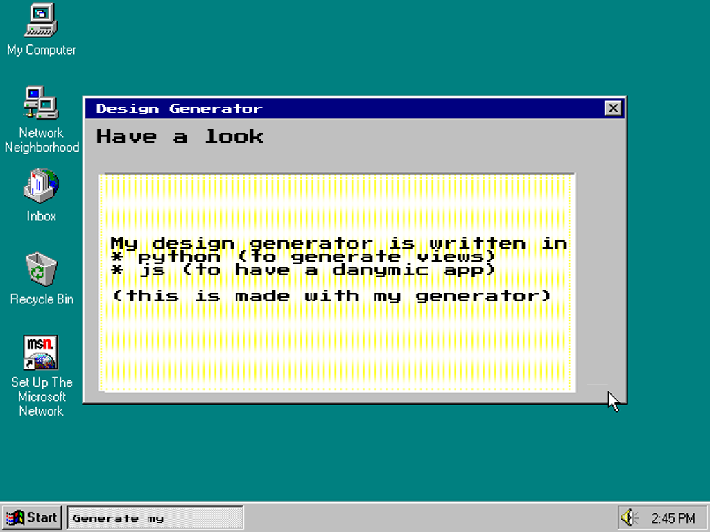 Windows 95 theme generator
